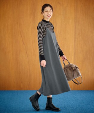 ANY 【洗濯機可能/ストレッチ】ウールライクキャミワンピース グレー