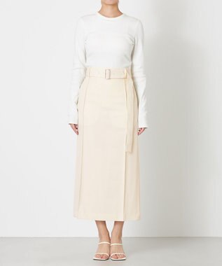 NAVE 【Nave・セットアップ可】ウールポリエステルツイルスカート アイボリー系