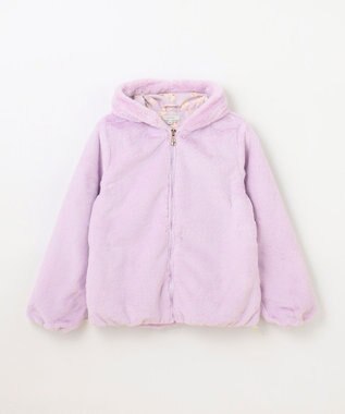 ANY KIDS アニマル耳 フェイクファー ブルゾン ラベンダー×ウサギ