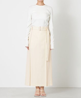 NAVE 【Nave・セットアップ可】ウールポリエステルツイルスカート アイボリー系