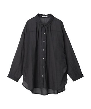 Green Parks インド綿　柔らかボイルシャツ Black