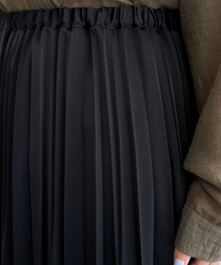 Green Parks サテン変形プリーツスカート Black