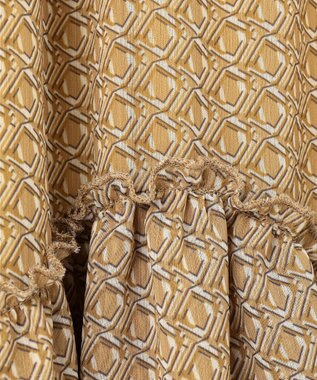 ANY SIS 【洗える】ティアードプリント スカート マスタード系