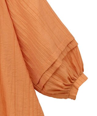 CRAFT STANDARD BOUTIQUE ストライプジャカードパフスリーブブラウス Orange