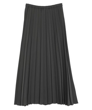 Green Parks サテン変形プリーツスカート Charcoal Gray