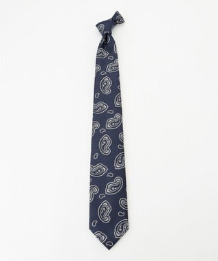 JOSEPH ABBOUD 【日本製】ネイビーペイズリー ネクタイ ネイビー系7