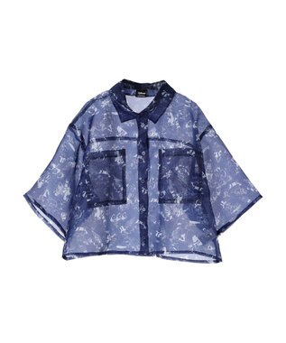 AMERICAN HOLIC 総柄シアーショート丈シャツ／Ｄｉｓｎｅｙ Navy