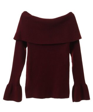 earth music&ecology ２Ｗａｙオフショルニットプルオーバー Red