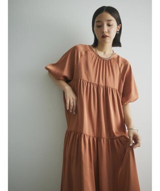 Green Parks armonia．ティアード切り替えワンピース Terracotta