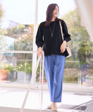 ANY ミラノリブチュニック丈ニット ネイビー