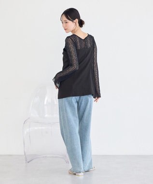 earth music&ecology レースプルオーバー Black