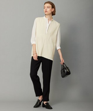 ICB 【接触冷感・速乾・洗える】 ドレープシフォン ブラウス オフホワイト系