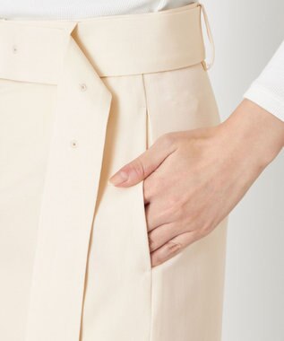 NAVE 【Nave・セットアップ可】ウールポリエステルツイルスカート アイボリー系