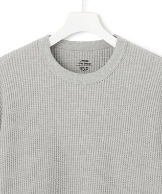 J.PRESS YORK STREET 【UNISEX】ワッフルロングスリーブ Tシャツ ライトグレー系
