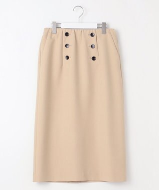 自由区 S 【洗える】オックスストレッチストレート スカート ベージュ