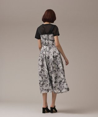 GRACE CONTINENTAL アンティークフラワータックスカート ブラック