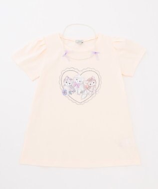 ANY KIDS ネックレス付き ネコTシャツ エクリュ