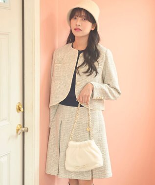 Feroux 【セットアップ対応】ツイード ジャケット ホワイト系