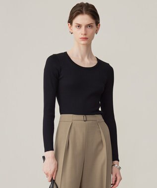  【洗える】４×２リブ プルオーバー