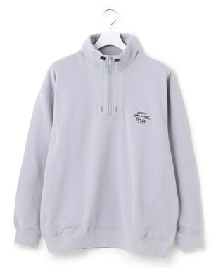 J.PRESS YORK STREET 【UNISEX】ロゴ刺繍ハーフジップ プルオーバー ふじ色系