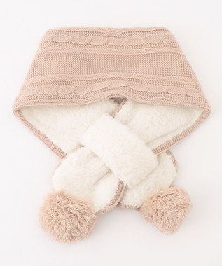 組曲 KIDS 【Fサイズ】ボアコンビ ニットマフラー ミルクティー系