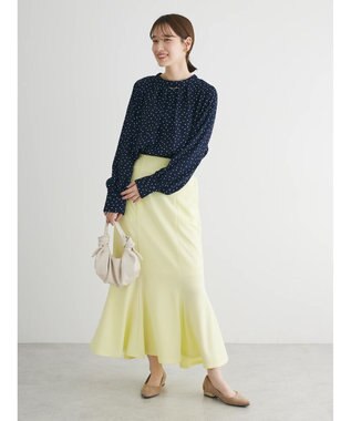 Green Parks ２ｗａｙ　ボウタイアソートブラウス Dot Navy