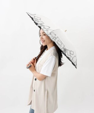 AURORA 【 Beaurance （ビューランス）】額縁刺しゅう晴雨兼用パラソル傘（折りたたみ傘） ミントグリーン