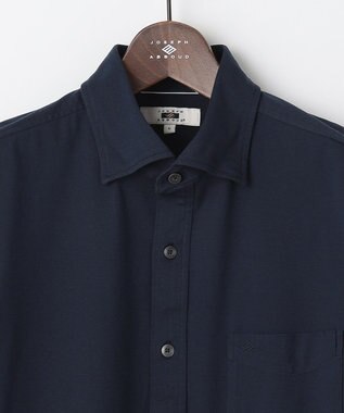 JOSEPH ABBOUD 【イージーケア】快適な着心地 ジャージーシャツ ネイビー系