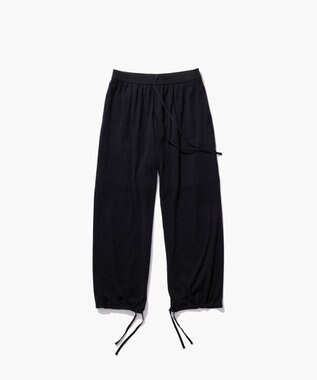 ATON HIGH TWIST COTTON | ワイドイージーパンツ BLACK