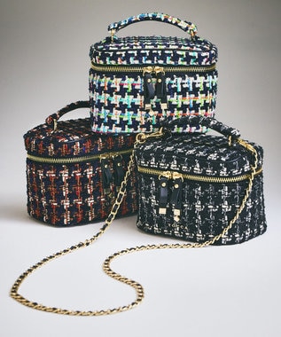 TOCCA 【ヨンアさんコラボ】PILA VANITY BAG ヴァニティ バッグ ブラックツイード系