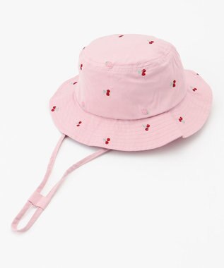 ANY KIDS 日よけ付き 刺繍 バケット ハット ピンク