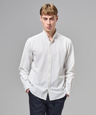 JOSEPH HOMME 【新素材】グリットタックジャージー　ウィングカラーシャツ ホワイト系