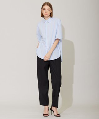 ICB 【洗える】 サマーウールトロ ストレートパンツ ブラック系