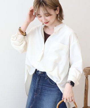 AMERICAN HOLIC 金ボタンバックシャンロングシャツ Ivory