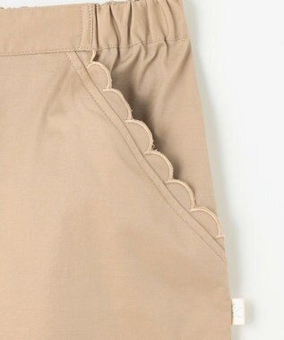 組曲 KIDS 【150-160㎝】スカラップポケット７分丈 パンツ ベージュ系