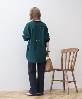 AMERICAN HOLIC 金ボタンバックシャンロングシャツ Dark Green