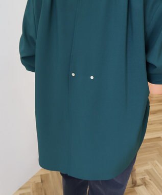 AMERICAN HOLIC 金ボタンバックシャンロングシャツ Dark Green