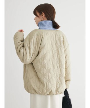 Green Parks ・ＳＵＧＡＲ　ＳＰＯＯＮ　２ｗａｙフラワーキルトブルゾン Light Khaki