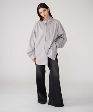 WEGO 【ユニセックス着用ITEM/MLサイズ展開】TRボウタイシャツ（LS） グレー