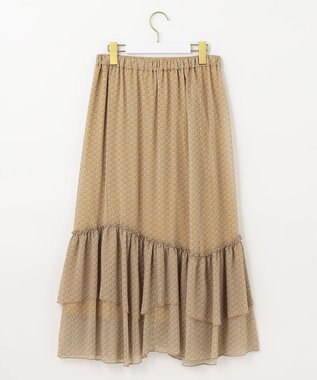 ANY SIS 【洗える】ティアードプリント スカート マスタード系