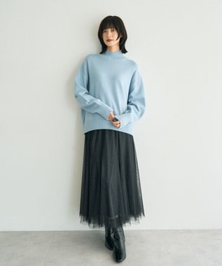 YECCA VECCA ワイドリブニット Light Blue