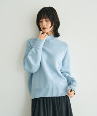 YECCA VECCA ワイドリブニット Light Blue