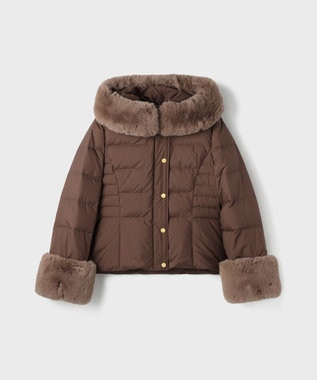 GRACE CONTINENTAL エコファーショートダウンジャケット ブラウン