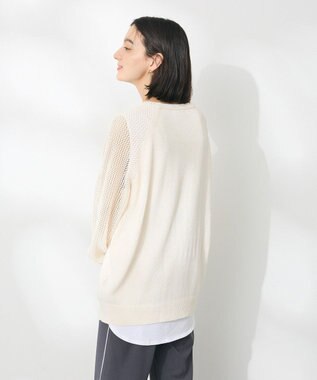 CRAFT STANDARD BOUTIQUE ロゴジャガードメッシュニットプルオーバー Ivory