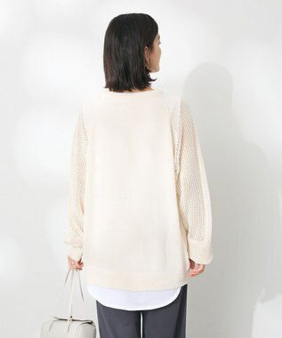 CRAFT STANDARD BOUTIQUE ロゴジャガードメッシュニットプルオーバー Ivory