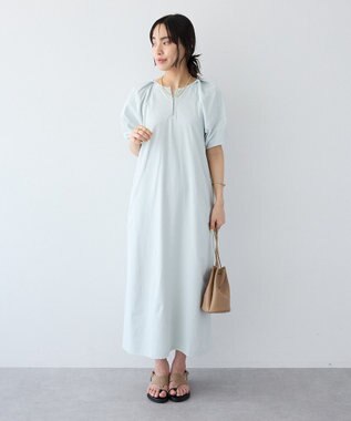 CRAFT STANDARD BOUTIQUE ポーチ付きバルーンスリーブワンピース Light Blue