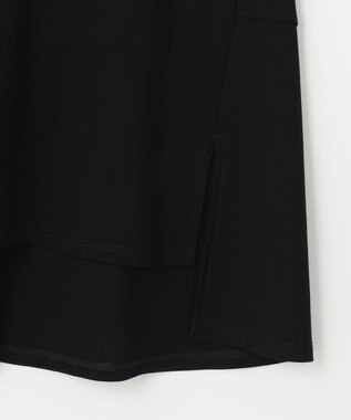 自由区 【XSサイズ~/洗える】ドレーピーポンチフレンチスリーブ カットソー ブラック系