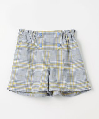 組曲 KIDS 【150-160cm】Chocolat de check キュロット ブルー×グレー系4