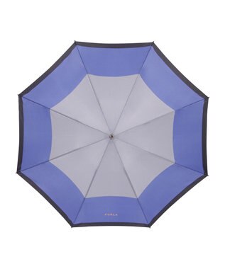 MOONBAT FURLA(フルラ) カラーボーダー 折りたたみ傘 大きめ 55cm 日本製 サックスブルー