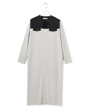 ICB L クリアレーヨンストレッチ ニットワンピース オリーブグレー